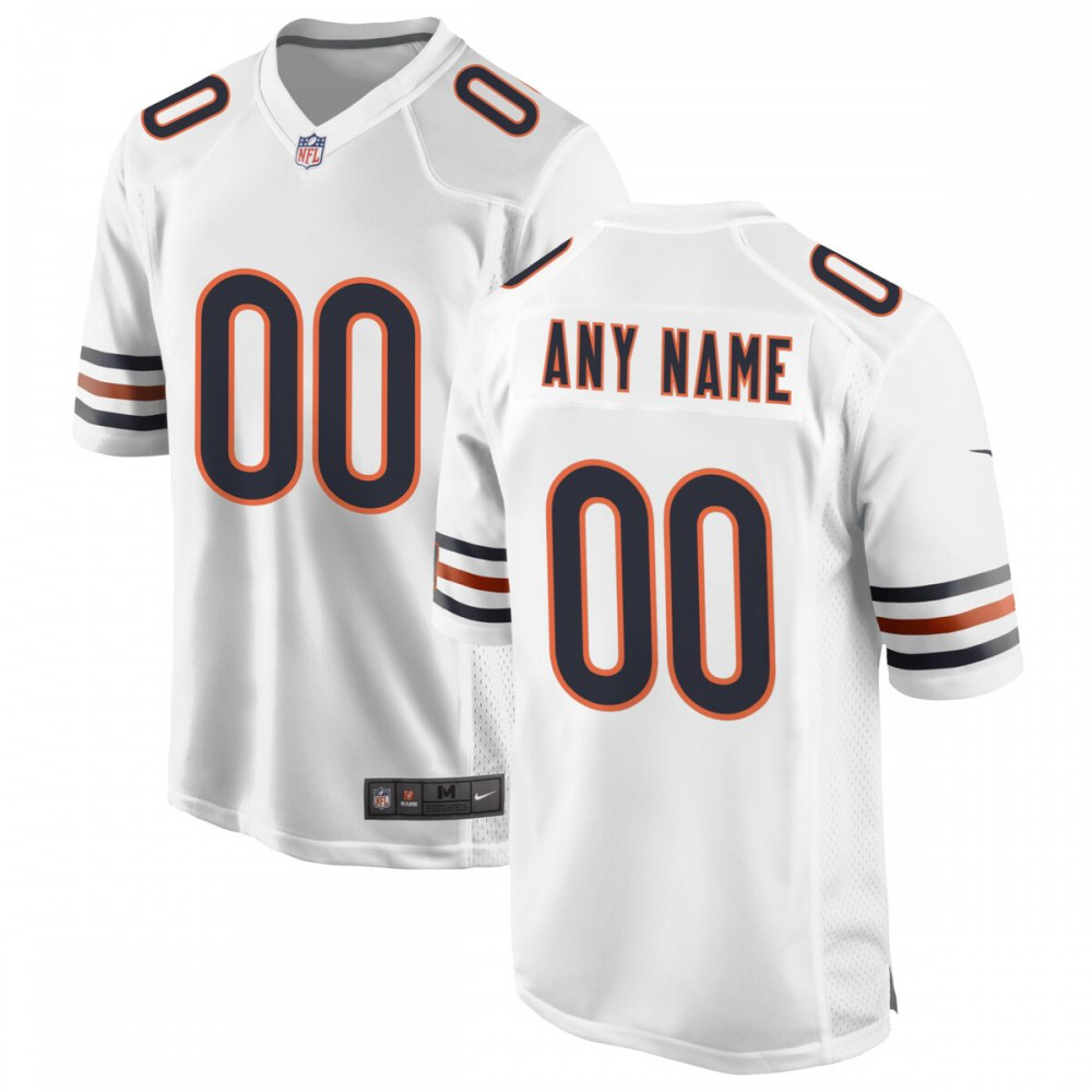 Chicago Bears Nike Custom Game Jersey - White-GridironStore
